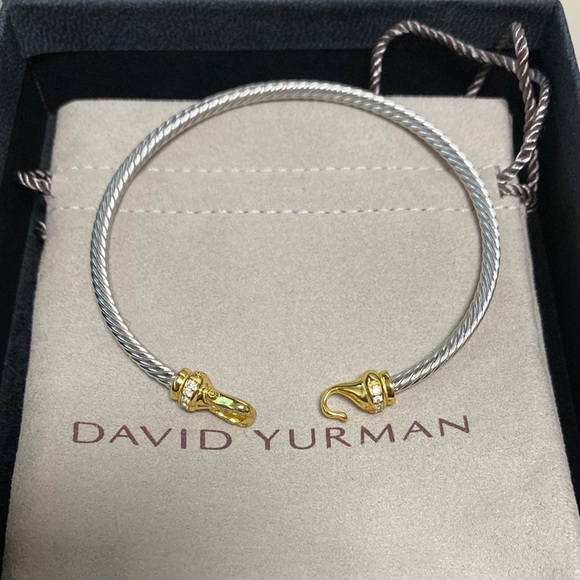 David Yurman Silver and Gold Cable Bracelet - Picture 1 of 3